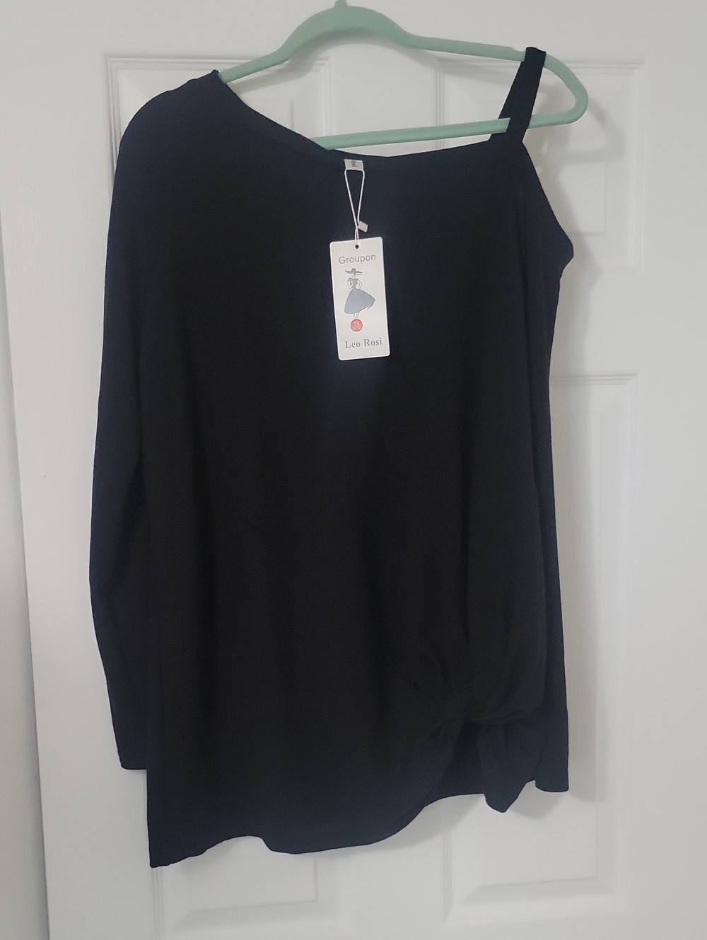 Leo Rosi One-Shoulder Black Women's Dress